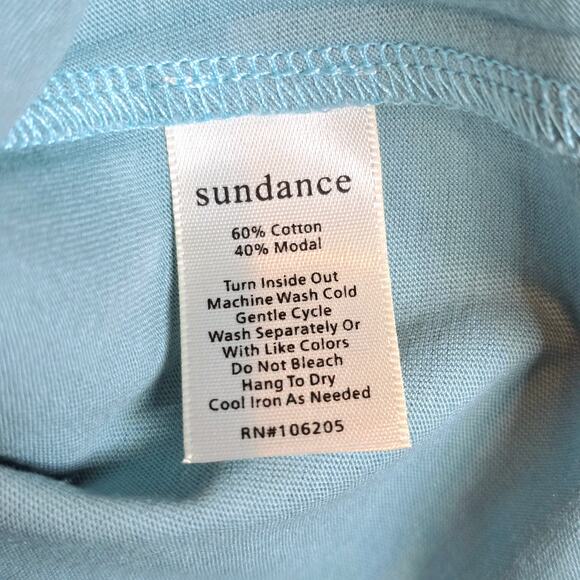 Sundance Cascading Puff Long Sleeve Top Sz XL Green Blue Raglan Pullover Top - Picture 7 of 9